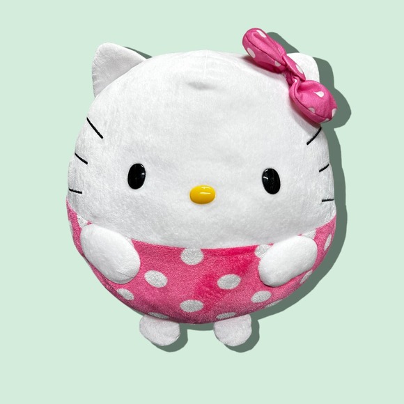 Hello Kitty TY Plush Large. 37” Around. Pink w/ Polka Dots - Picture 1 of 5